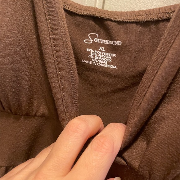 New, brown spaghetti/tank dress. It is very soft and flattering up top! - Picture 3 of 4